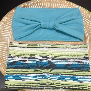 NWOT Blue and Green Headband Bundle